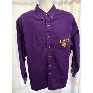 Vintage LSU Tigers Red Oak Sportswear Button Down Shirt Mens XXL Heavyweight